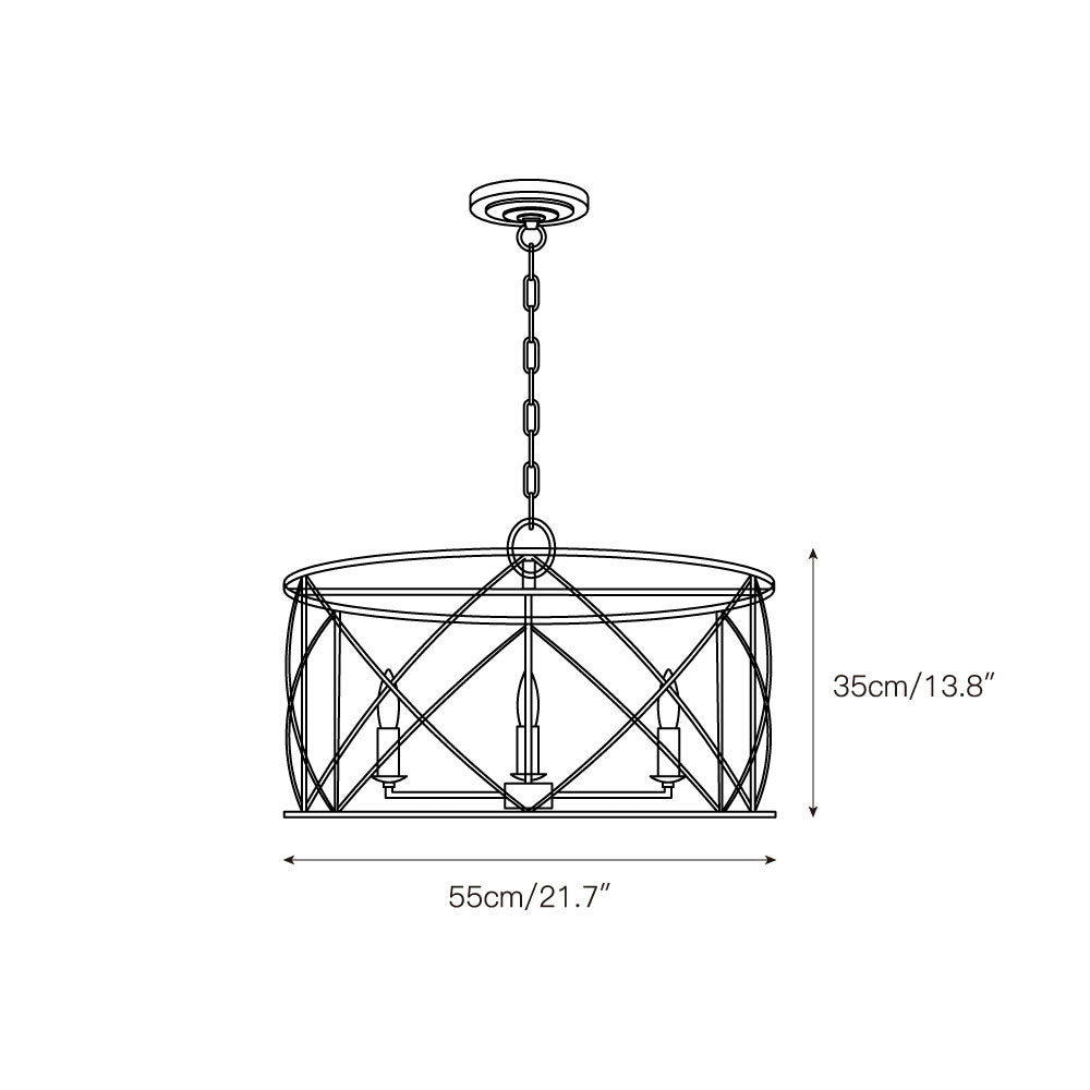 Waegnuvyu Modern Minimalist Vintage Industrial Metal Lantern Chandelier