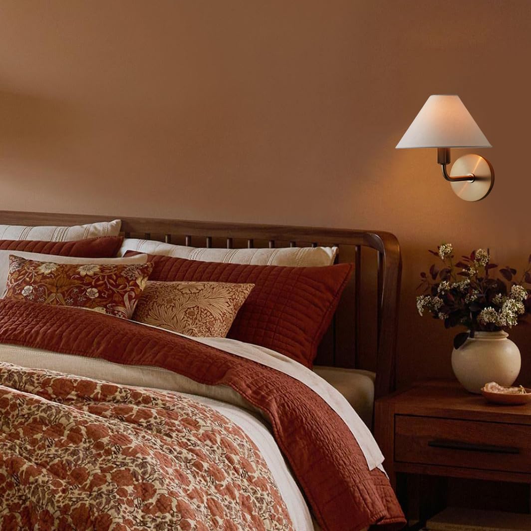 Cisoren Traditional Unique Brass Fabric Wall Lamp - Lamp Copper