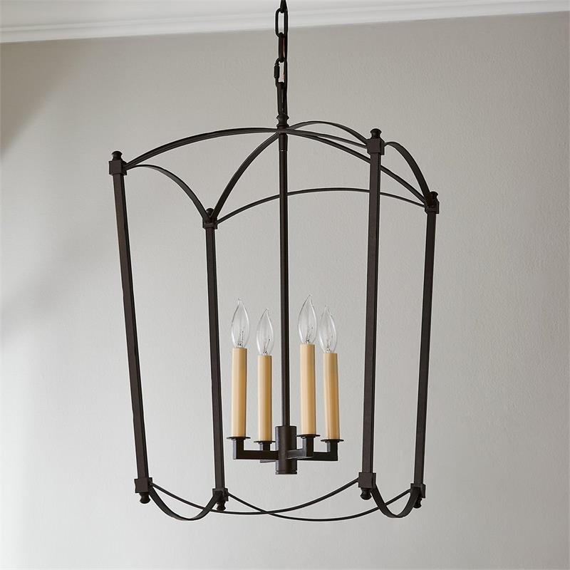 Xenuvyu Modern Minimalist Industrial Black Metal Lantern Pendant Lamp - Lamp Copper