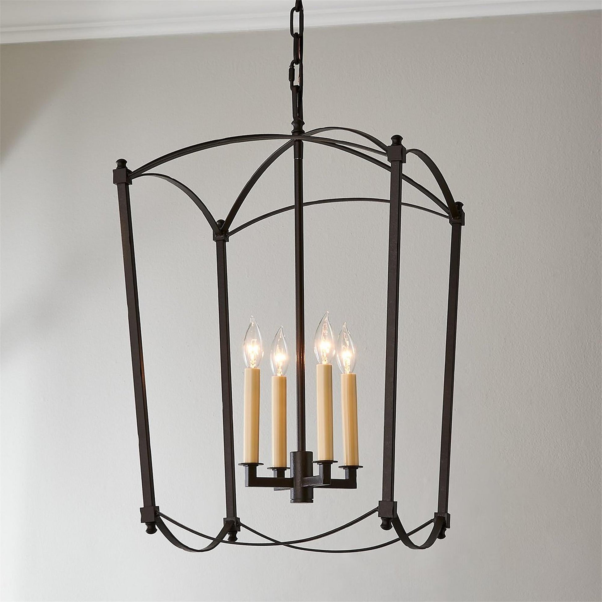 Xenuvyu Modern Minimalist Industrial Black Metal Lantern Pendant Lamp - Lamp Copper