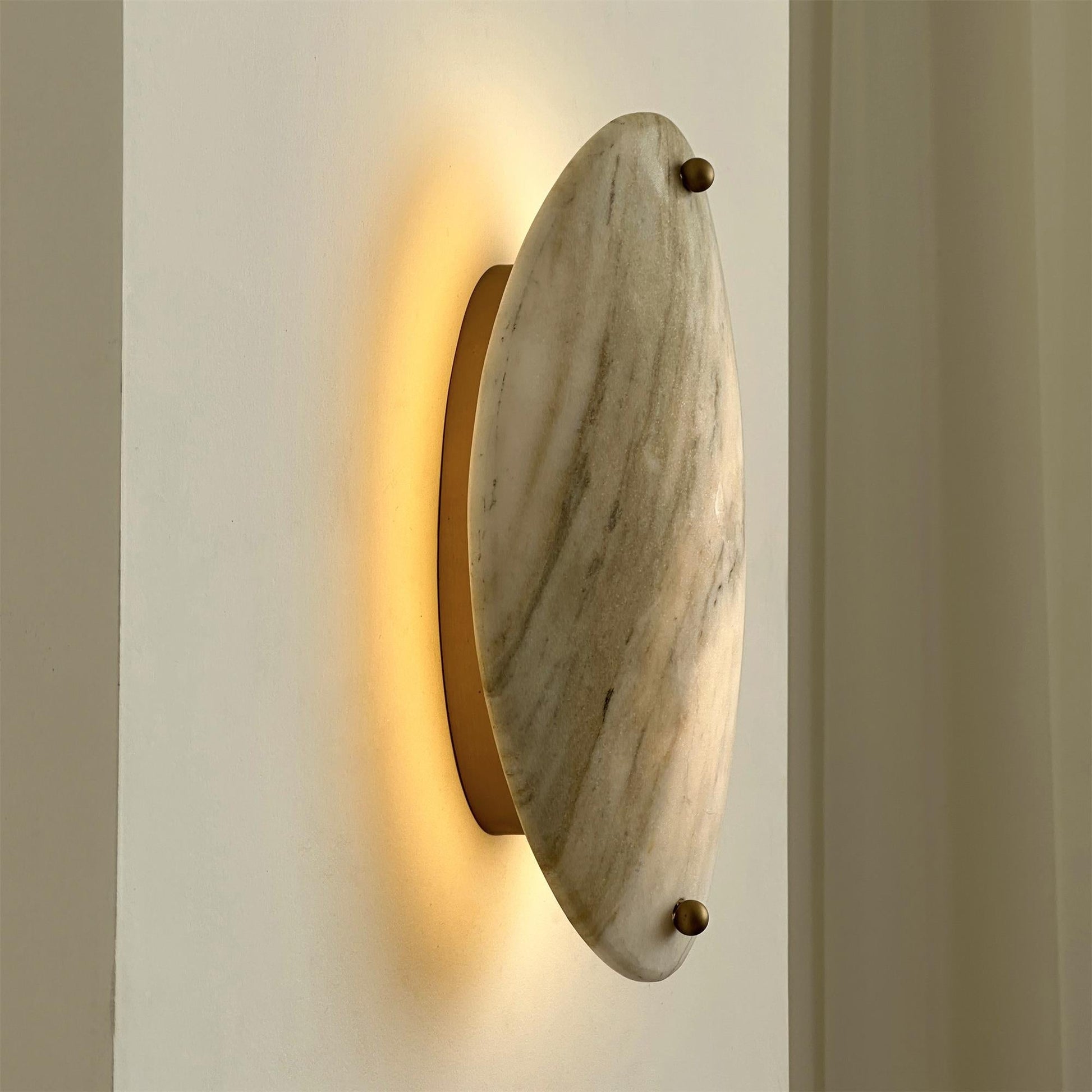 Yrvuvyu Modern Minimalist Alabaster Marble Wall Lamp - Lamp Copper
