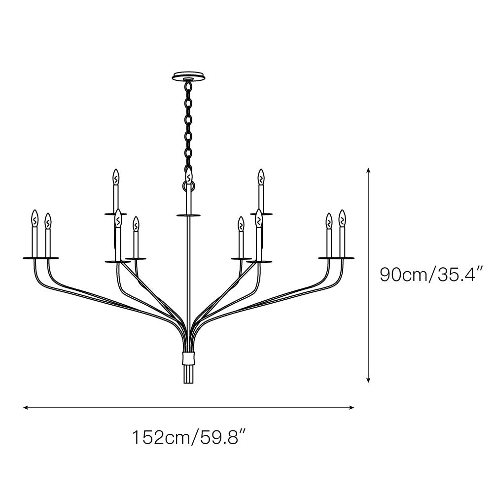 Caeluvyh Vintage Industrial Black Metal Chandelier