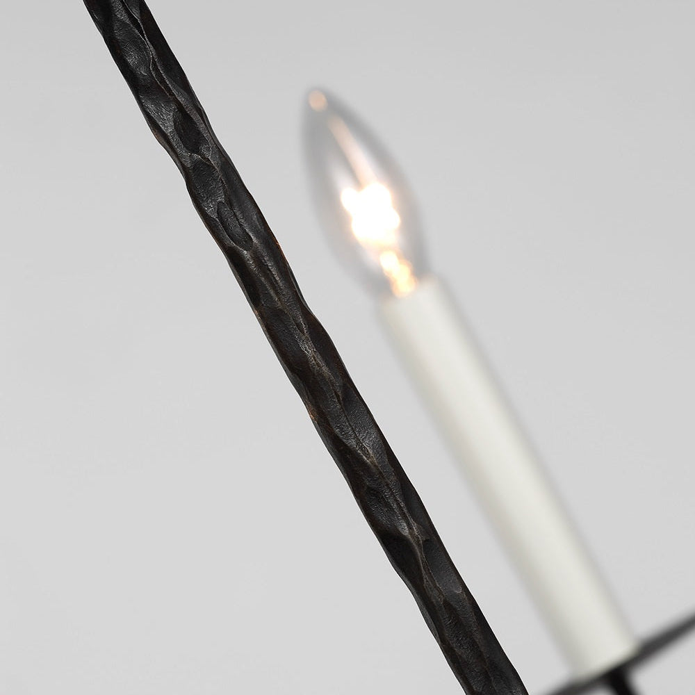 Caeluvyh Vintage Industrial Black Metal Chandelier