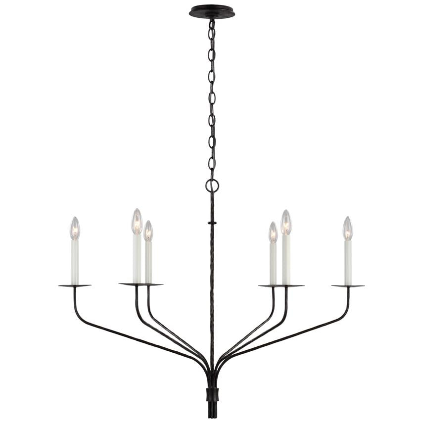 Caeluvyh Vintage Industrial Black Metal Chandelier