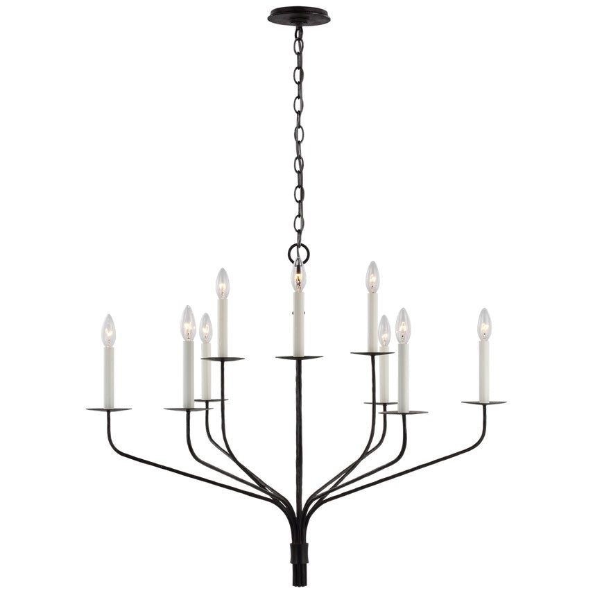 Caeluvyh Vintage Industrial Black Metal Chandelier