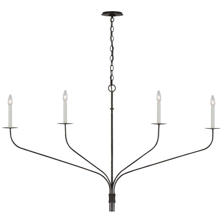 Caeluvyh Vintage Industrial Black Metal Chandelier