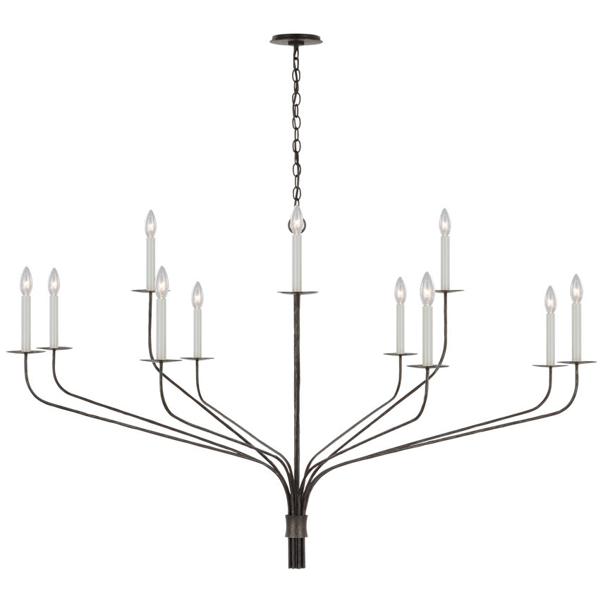 Caeluvyh Vintage Industrial Black Metal Chandelier