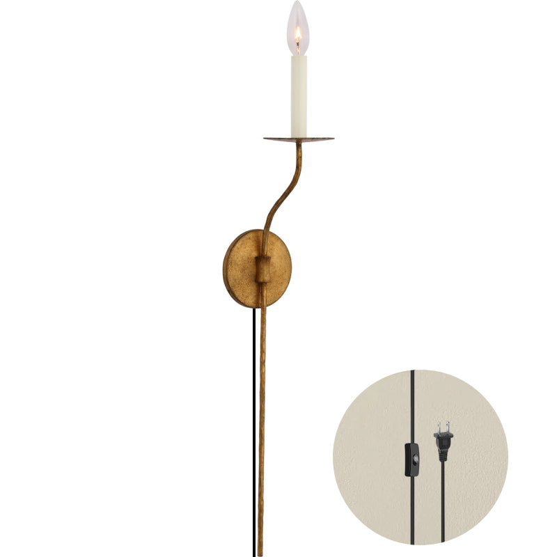 Zoruvyu Modern Minimalist Plug-in Brass Metal Wall Lamp - Lamp Copper