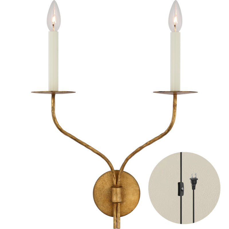 Zoruvyu Modern Minimalist Plug-in Brass Metal Wall Lamp - Lamp Copper