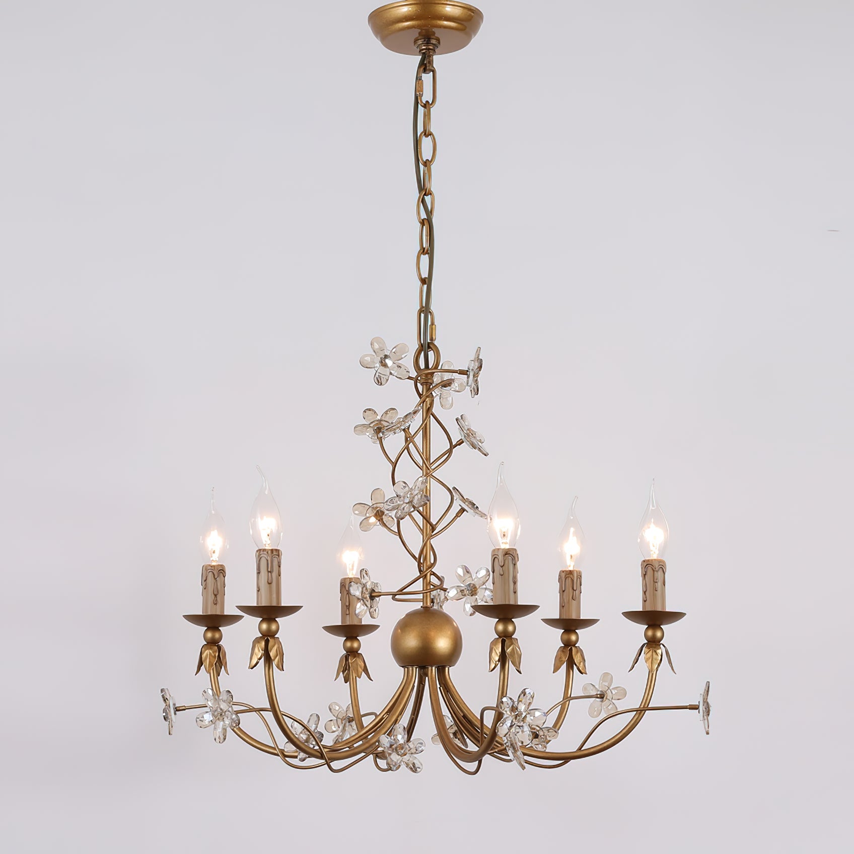 Ornuvyu Postmodern Luxury Clear Metal Crystal Chandelier