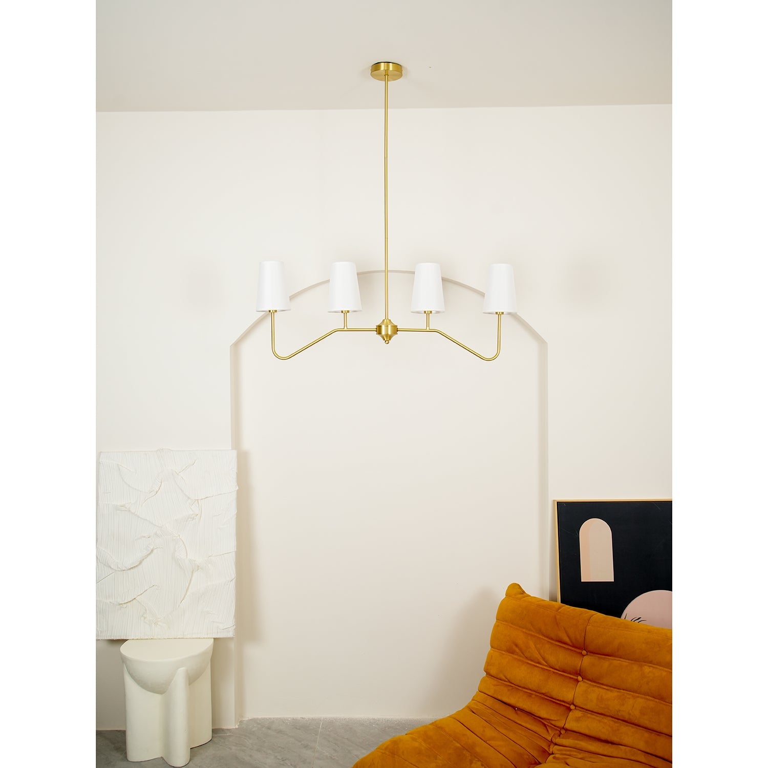 Avvenora Vintage Industrial Brass Fabric Pendant Lamp - Lamp Copper