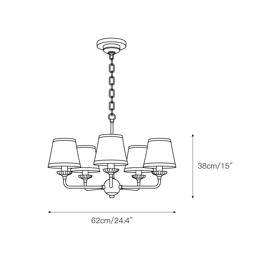 Gloruvyh Vintage Industrial Fabric Metal Chandelier