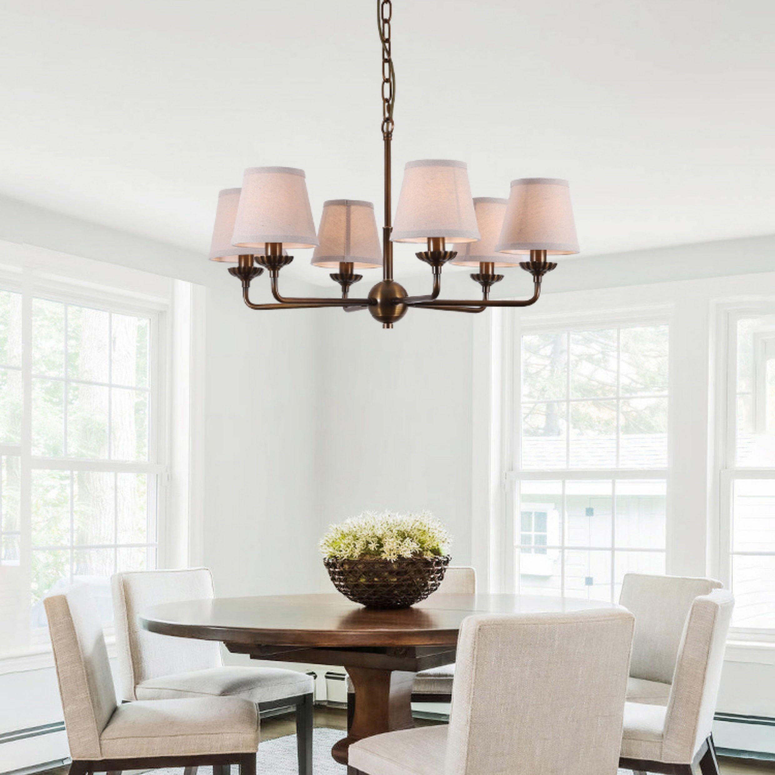 Gloruvyh Vintage Industrial Fabric Metal Chandelier