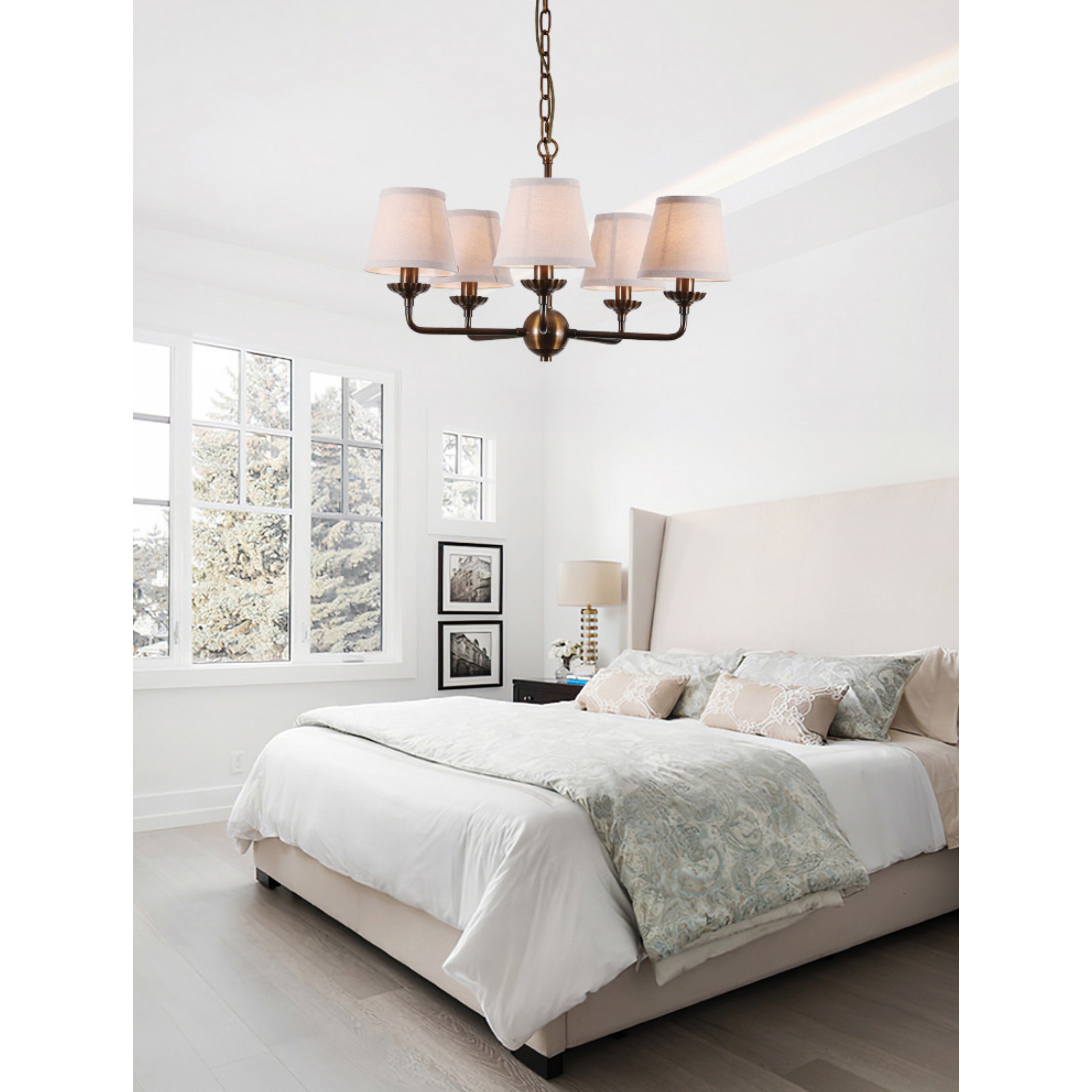 Gloruvyh Vintage Industrial Fabric Metal Chandelier
