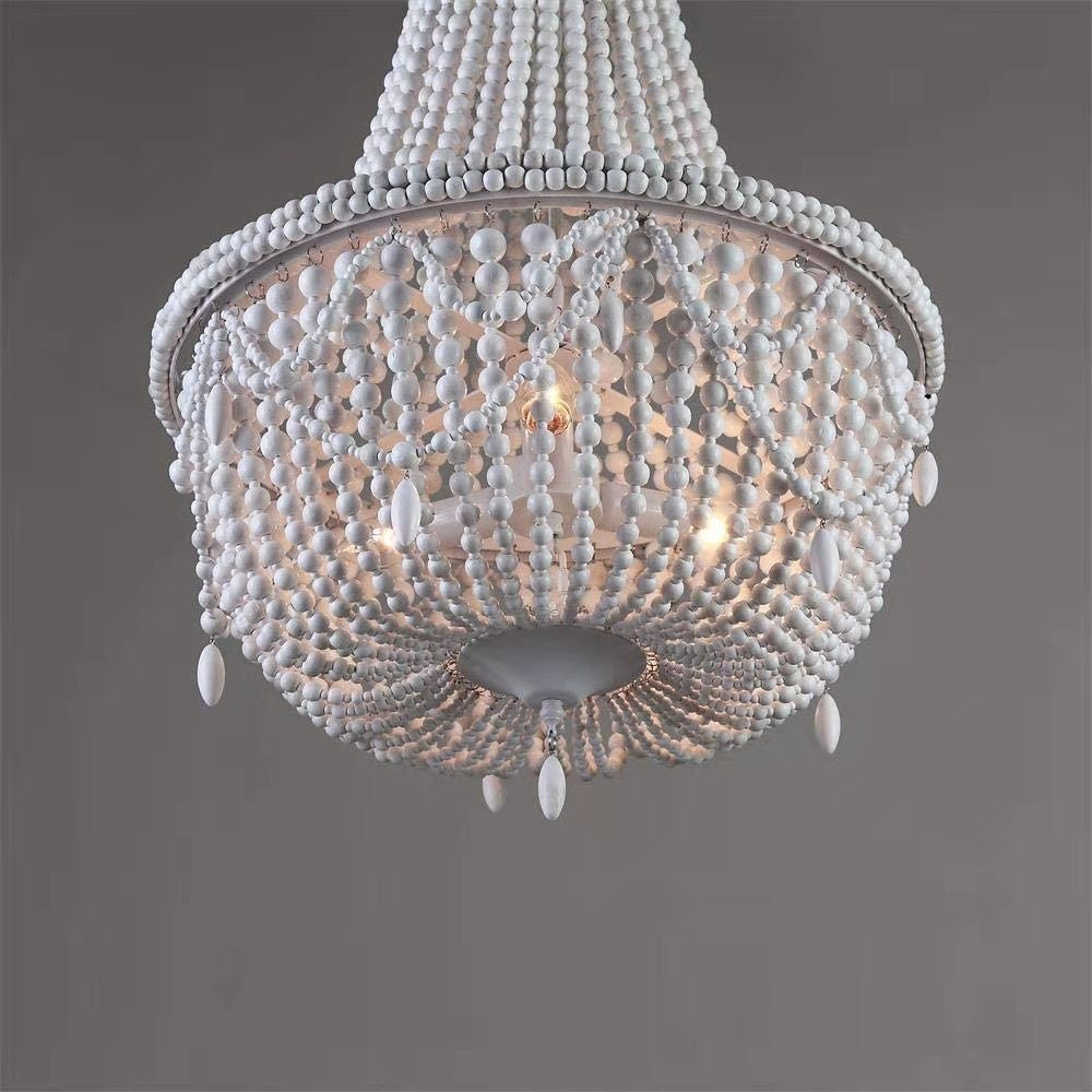 Eirikuvyu Postmodern Luxury Bead Metal Wood Chandelier