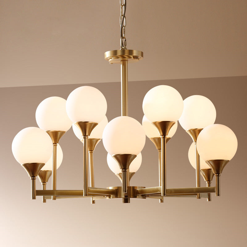 Himinuvyh Vintage Industrial Metal Glass Chandelier - Lamp Copper