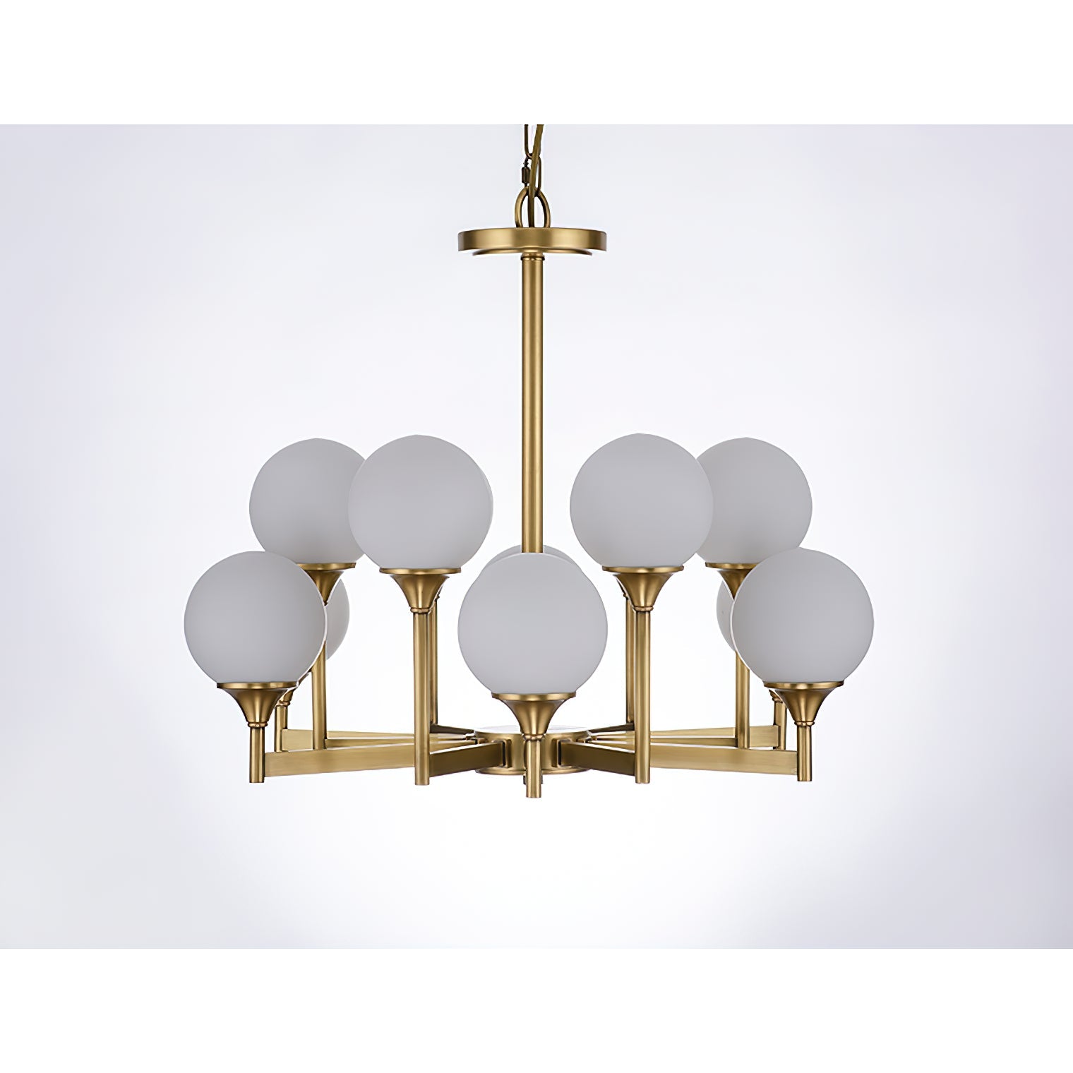 Himinuvyh Vintage Industrial Metal Glass Chandelier - Lamp Copper