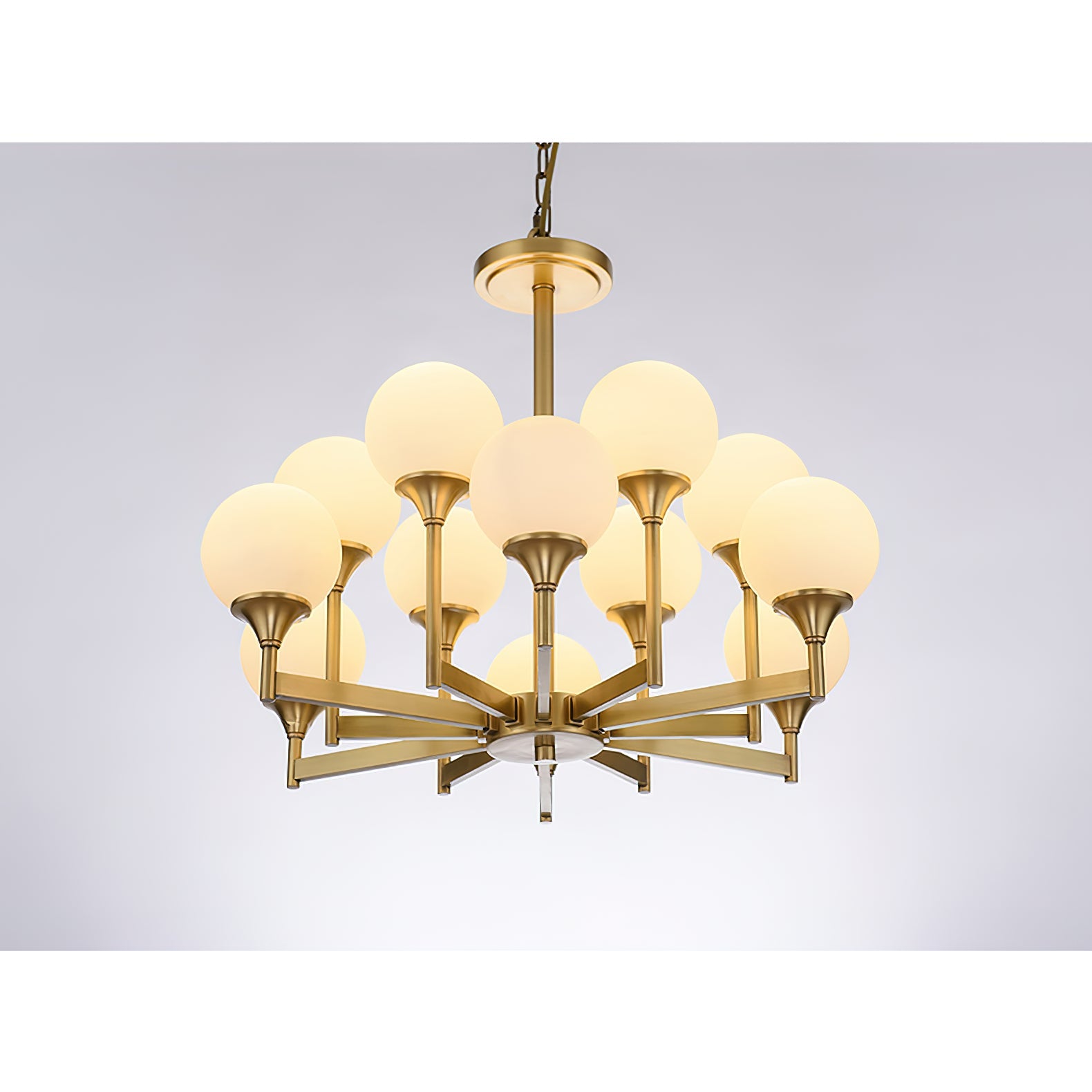 Himinuvyh Vintage Industrial Metal Glass Chandelier - Lamp Copper