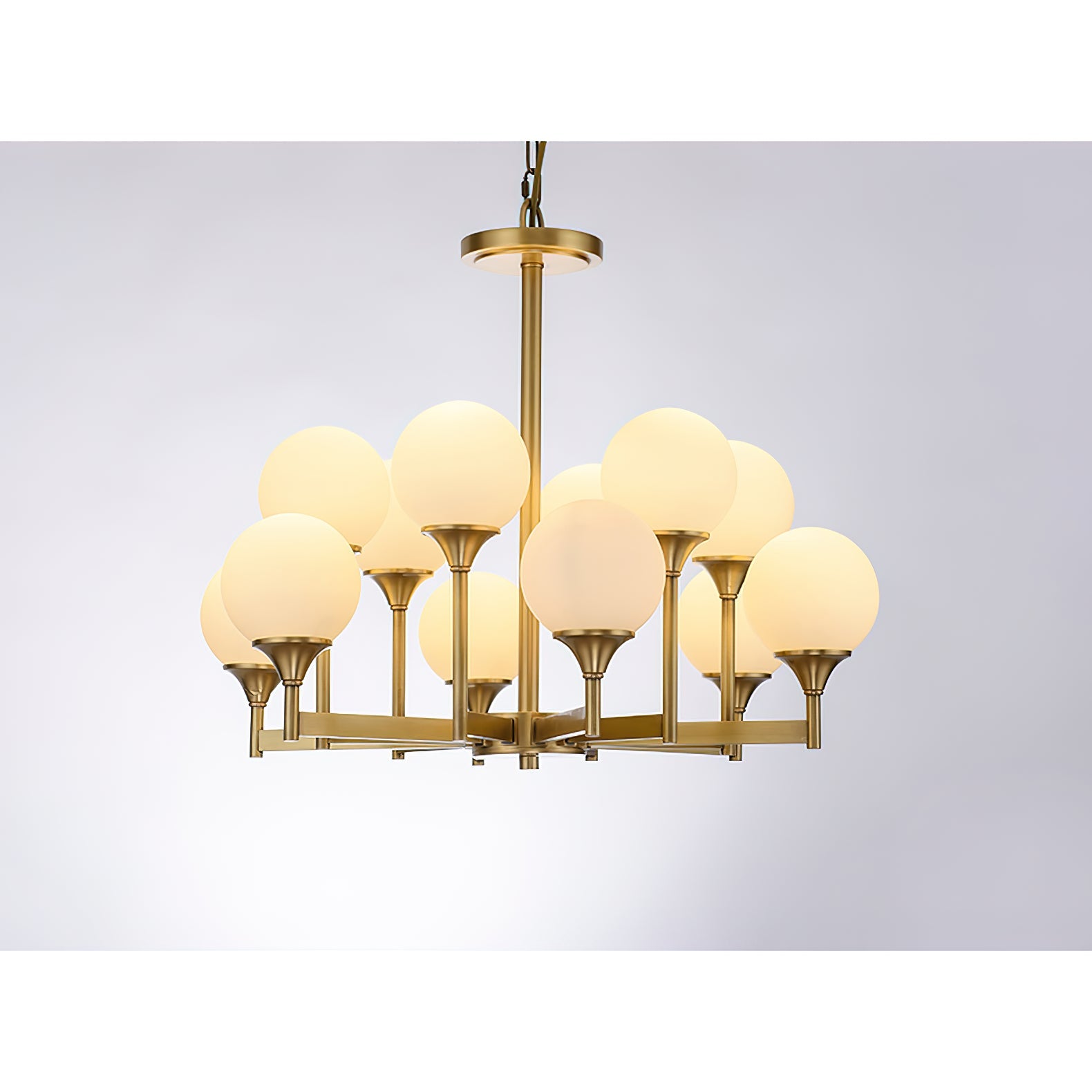 Himinuvyh Vintage Industrial Metal Glass Chandelier - Lamp Copper