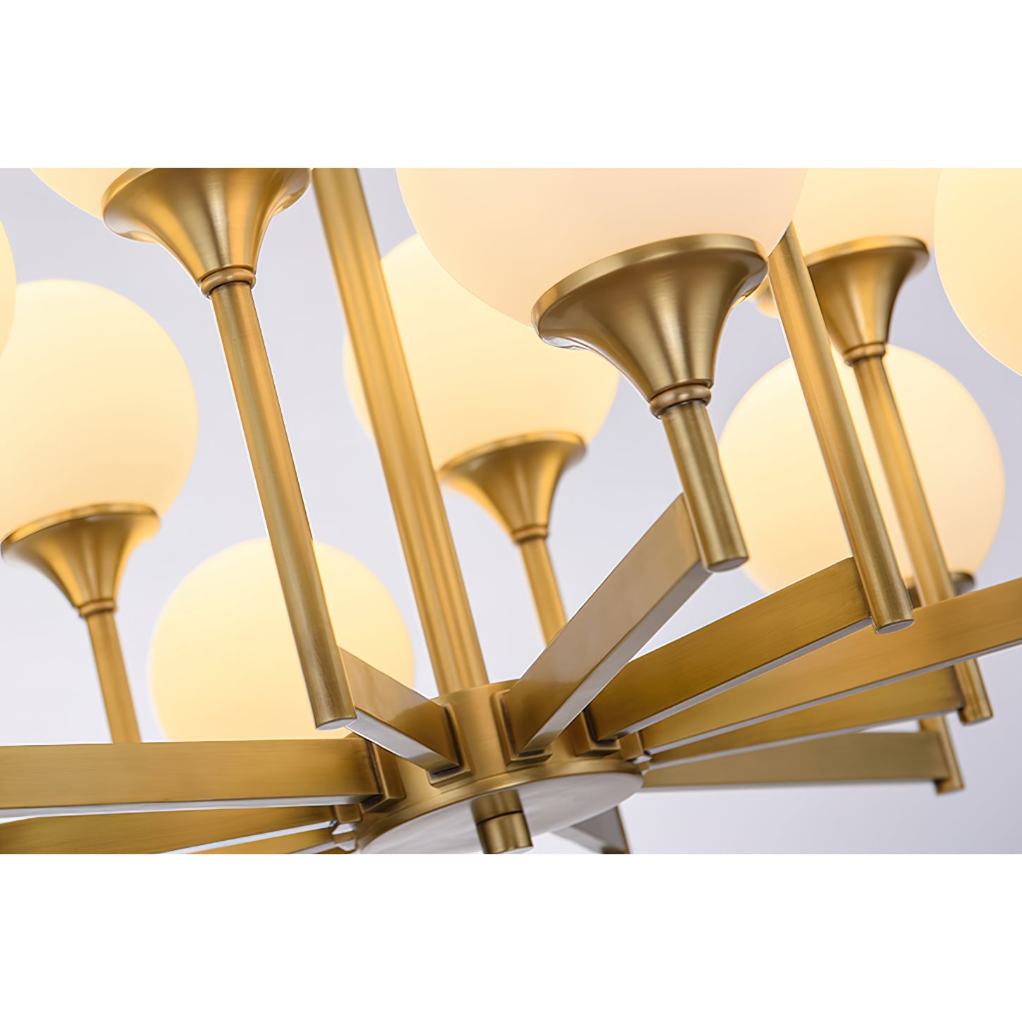Himinuvyh Vintage Industrial Metal Glass Chandelier - Lamp Copper