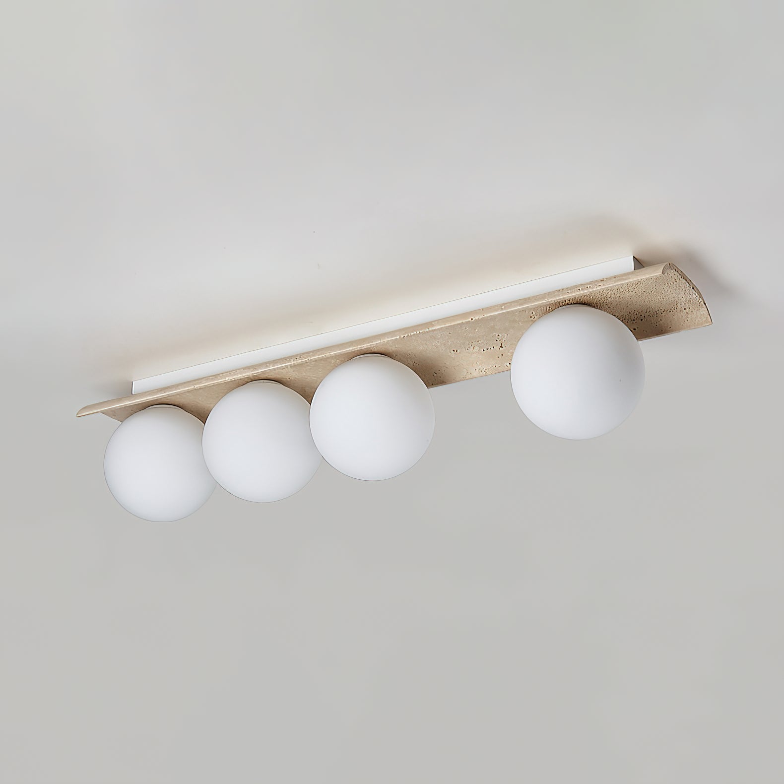 Bianca Globe Modern Minimalist Travertine Glass Ceiling Lamp