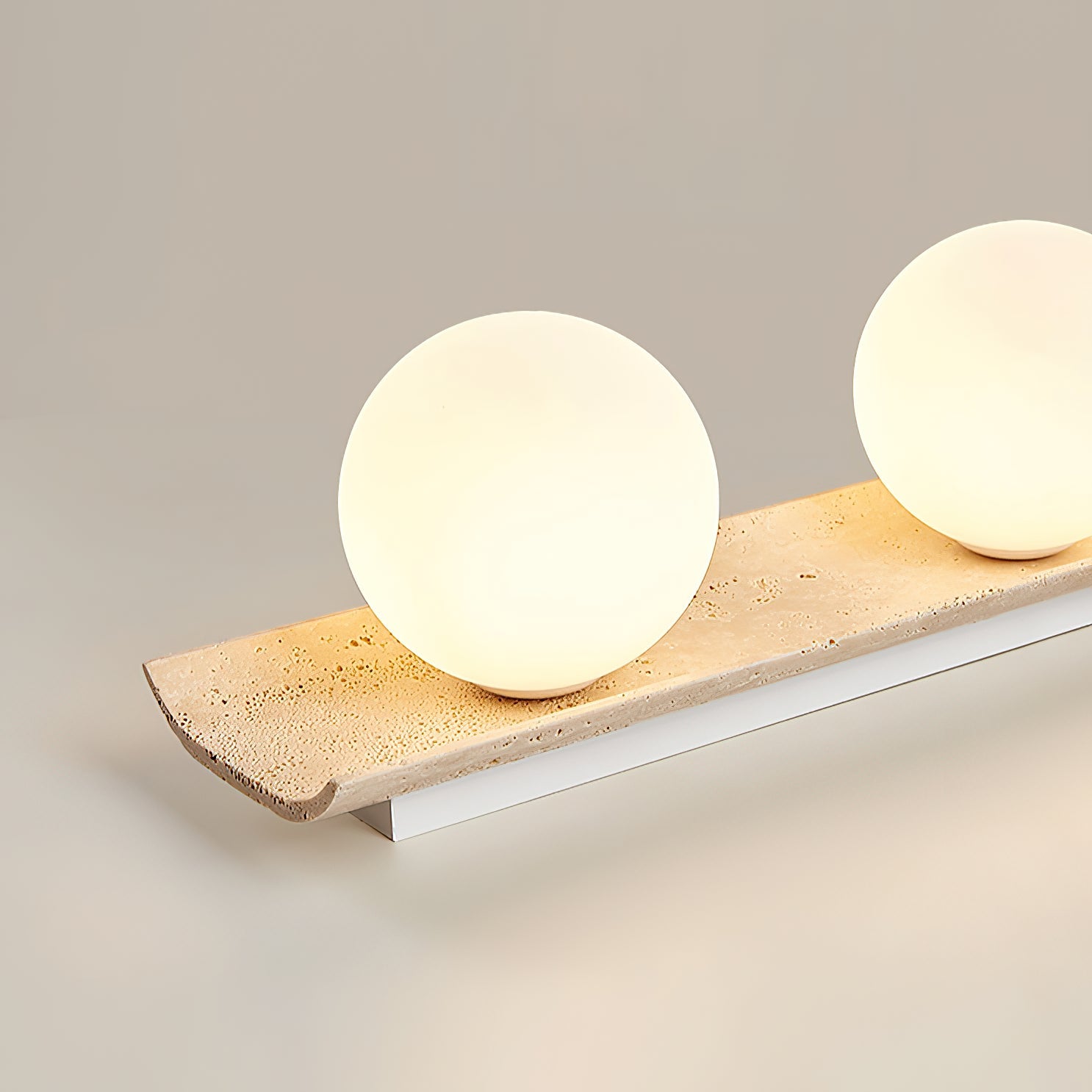 Bianca Globe Modern Minimalist Travertine Glass Ceiling Lamp