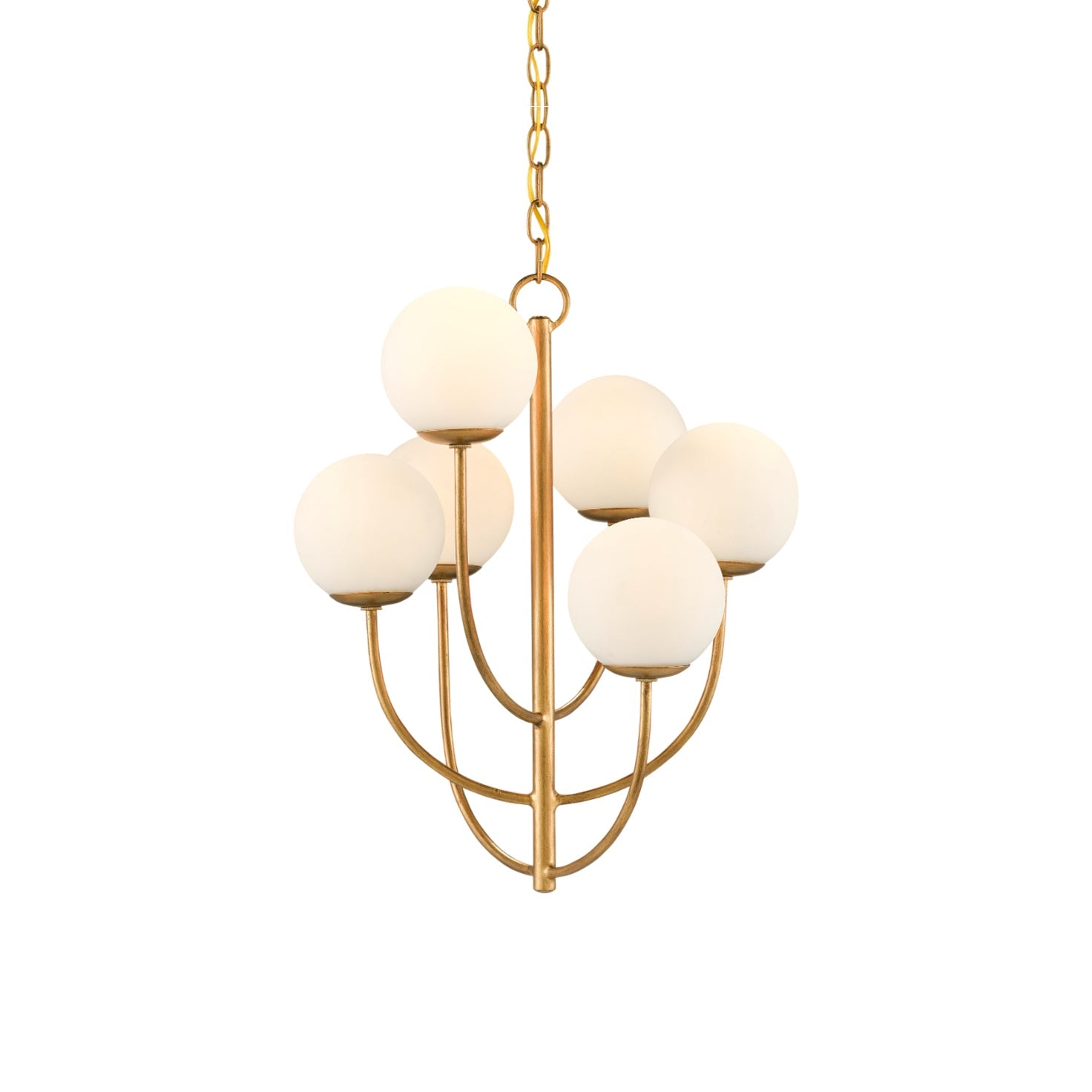 Kvennuvyu Modern Minimalist Metal Glass Chandelier - Lamp Copper