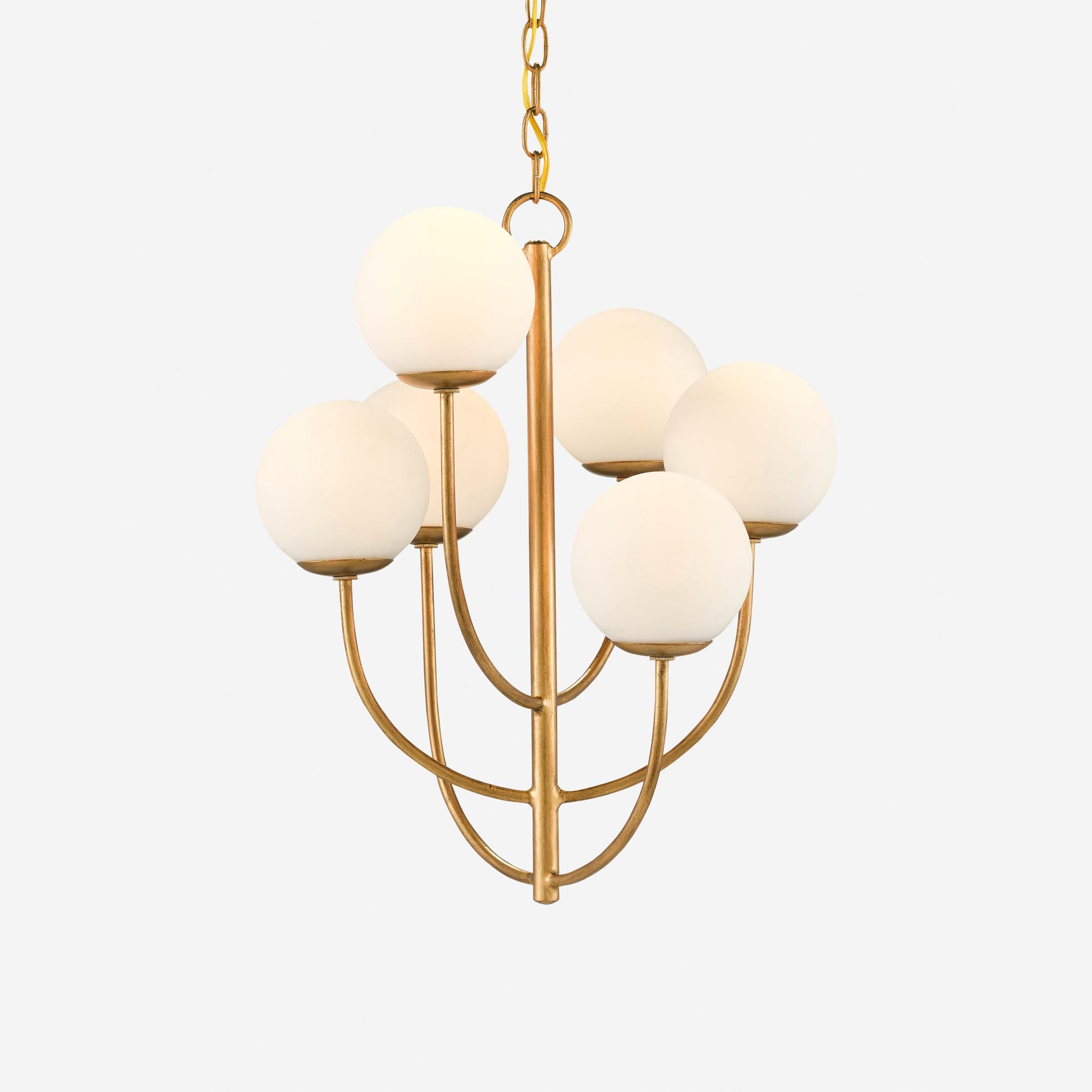 Kvennuvyu Modern Minimalist Metal Glass Chandelier - Lamp Copper