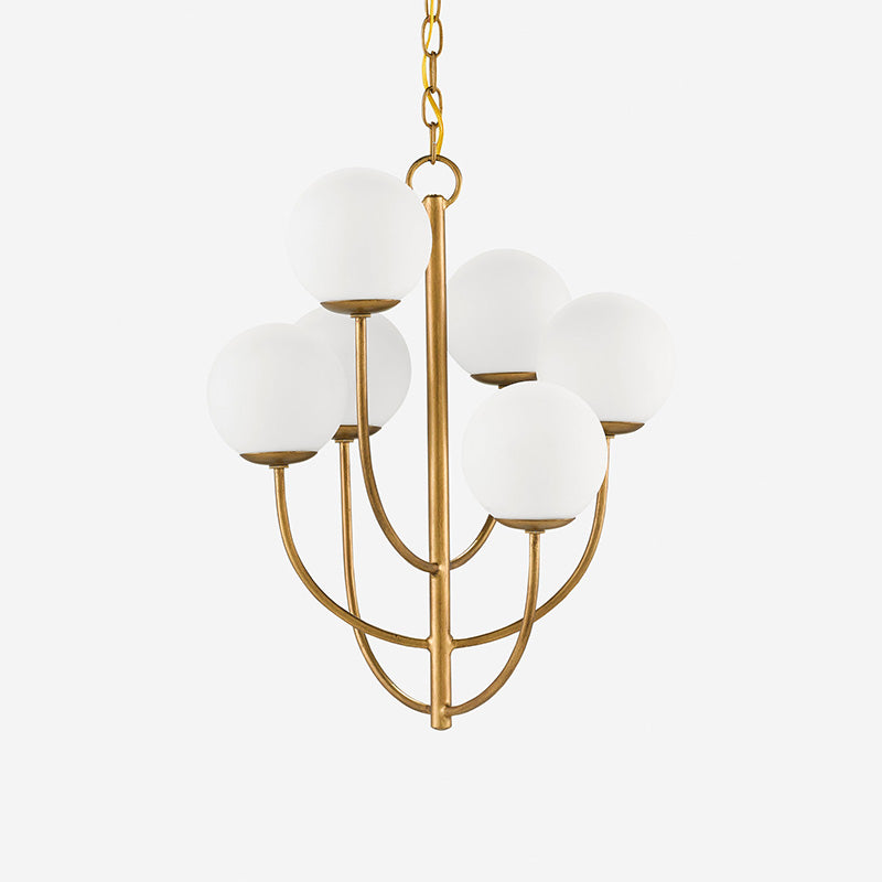 Kvennuvyu Modern Minimalist Metal Glass Chandelier - Lamp Copper