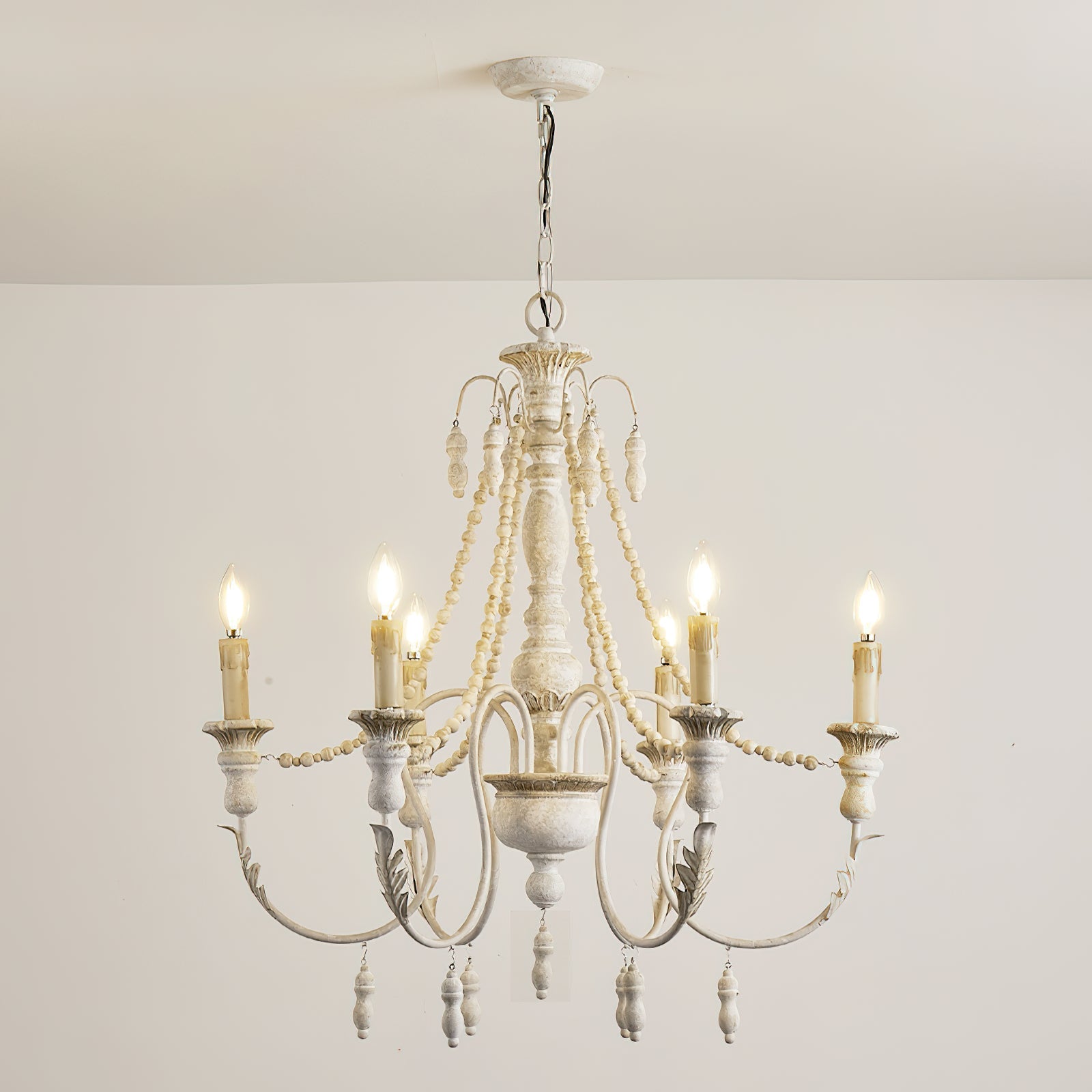 Norduvyh Postmodern Luxury Traditional Wooden Metal Chandelier - Lamp Copper