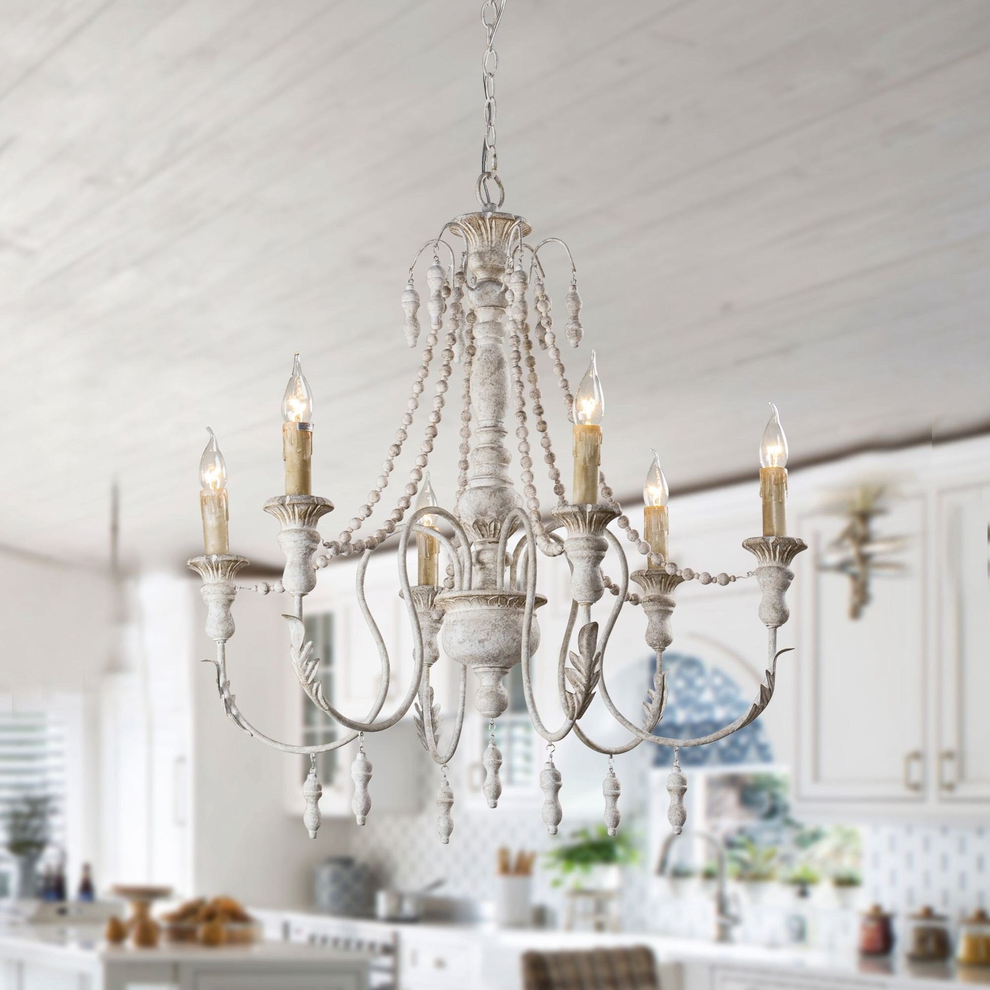 Norduvyh Postmodern Luxury Traditional Wooden Metal Chandelier - Lamp Copper