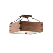Ljomuvyu Vintage Industrial  Wooden Acrylic Semi-Flush Ceiling Lamp