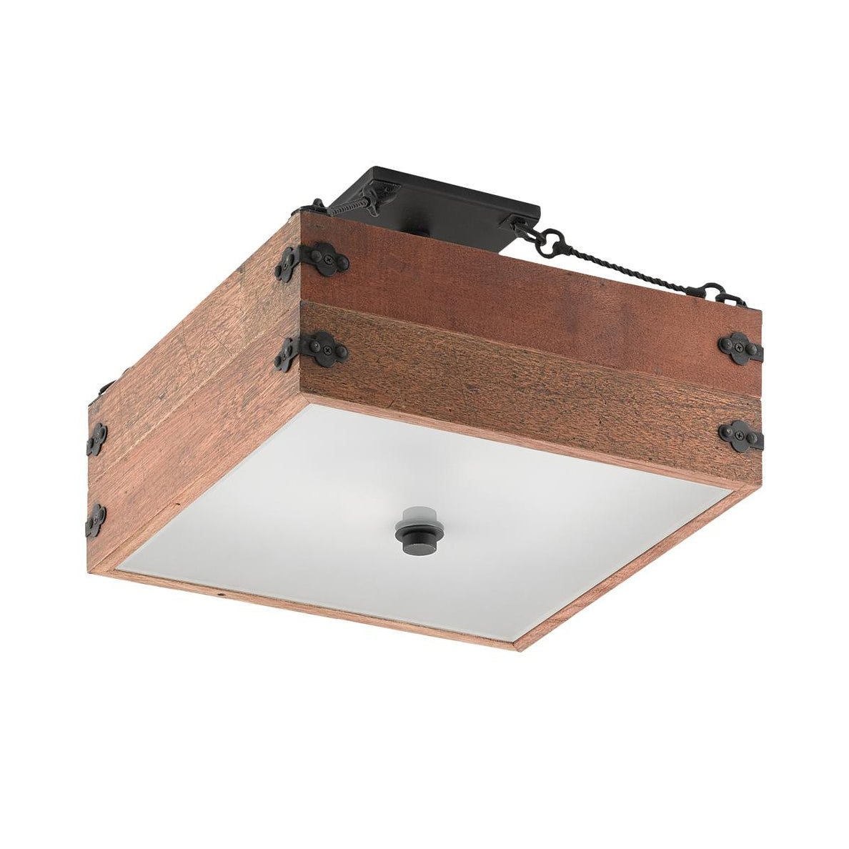 Ljomuvyu Vintage Industrial  Wooden Acrylic Semi-Flush Ceiling Lamp