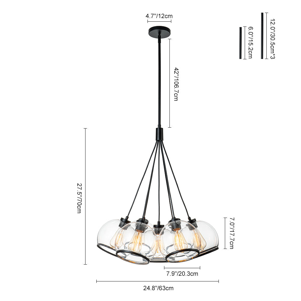 Mjolkur Cluster Clear Glass Chandelier