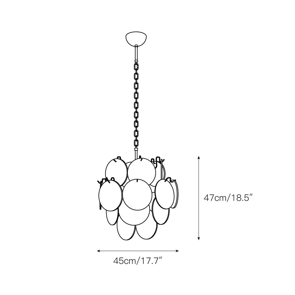BlWaegnuvyj Individual Creativity Disc Metal Glass Chandelier - Lamp Copper