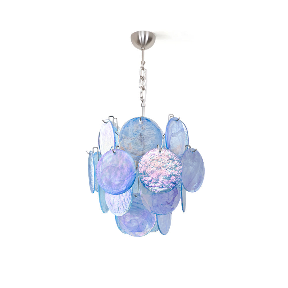 BlWaegnuvyj Individual Creativity Disc Metal Glass Chandelier - Lamp Copper