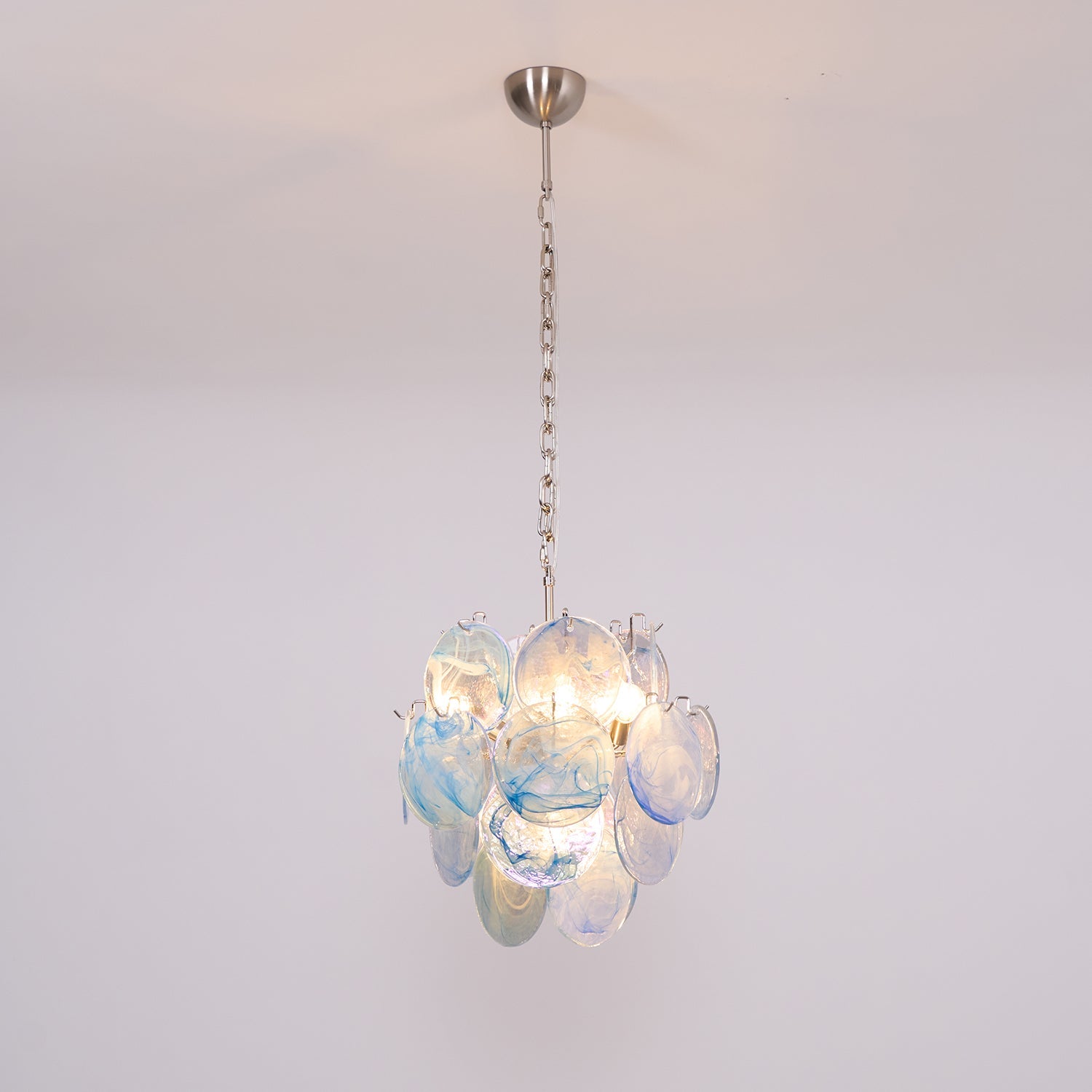 BlWaegnuvyj Individual Creativity Disc Metal Glass Chandelier - Lamp Copper