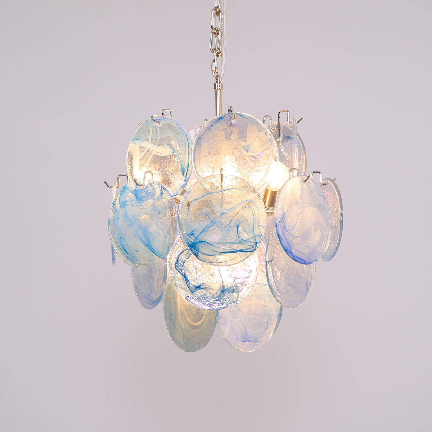 BlWaegnuvyj Individual Creativity Disc Metal Glass Chandelier - Lamp Copper