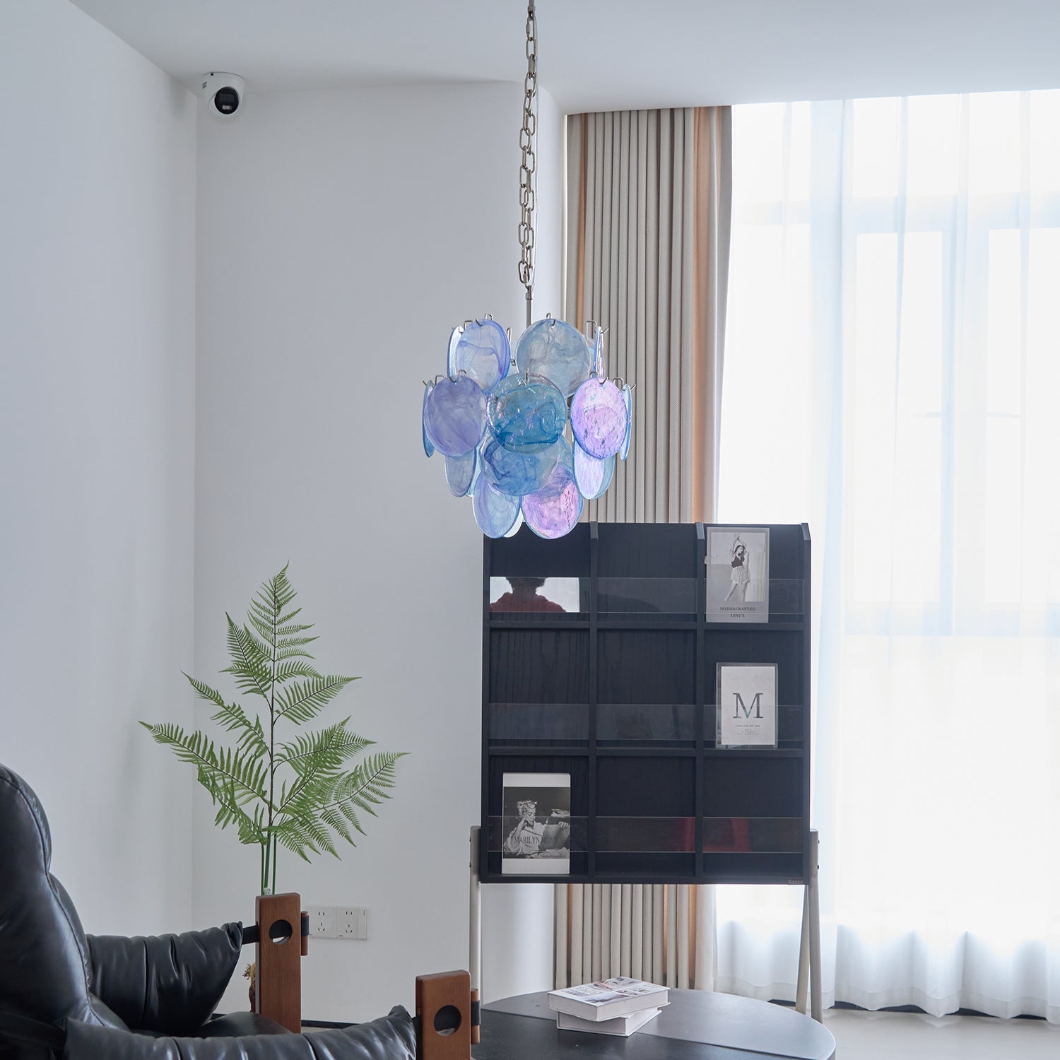 BlWaegnuvyj Individual Creativity Disc Metal Glass Chandelier - Lamp Copper