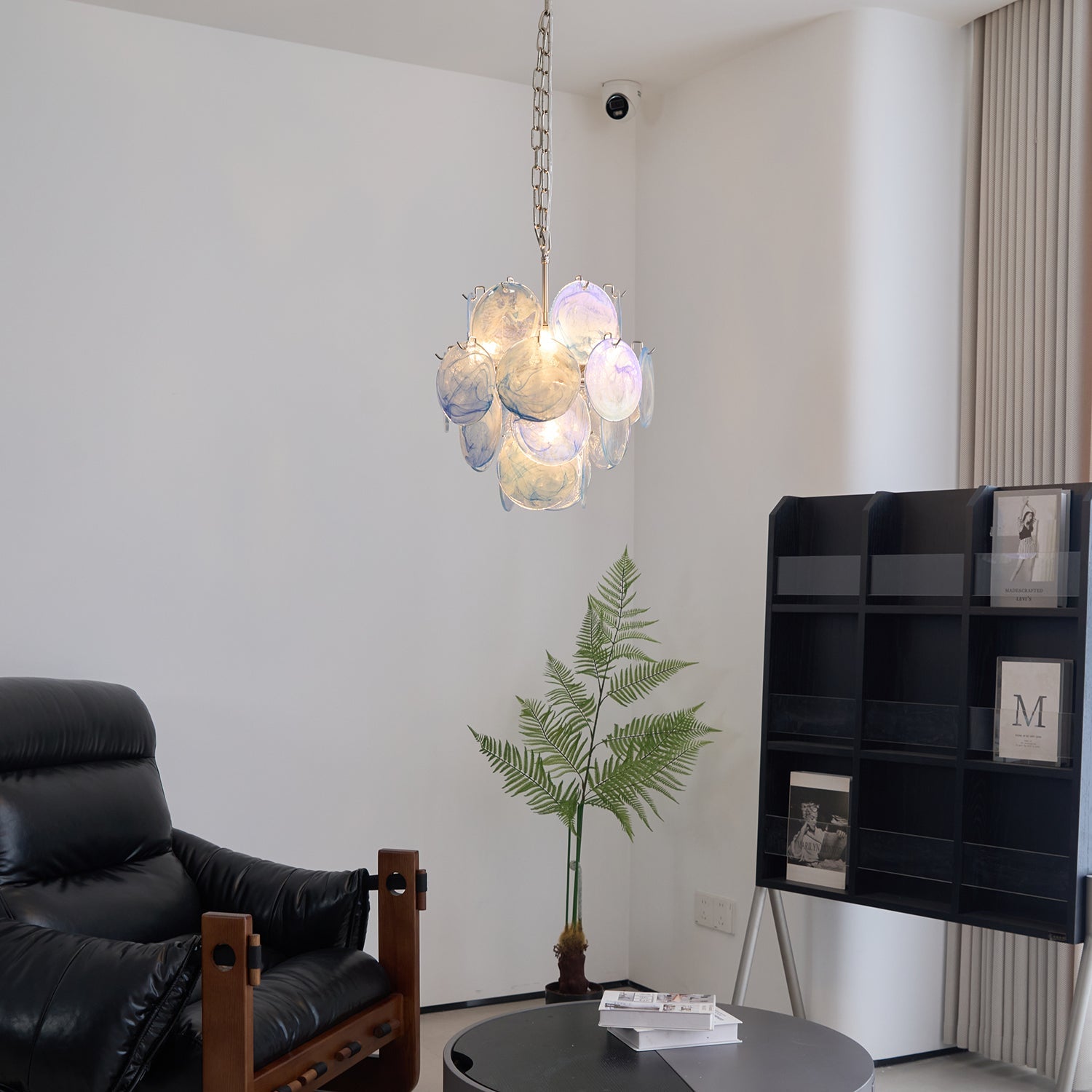 BlWaegnuvyj Individual Creativity Disc Metal Glass Chandelier - Lamp Copper