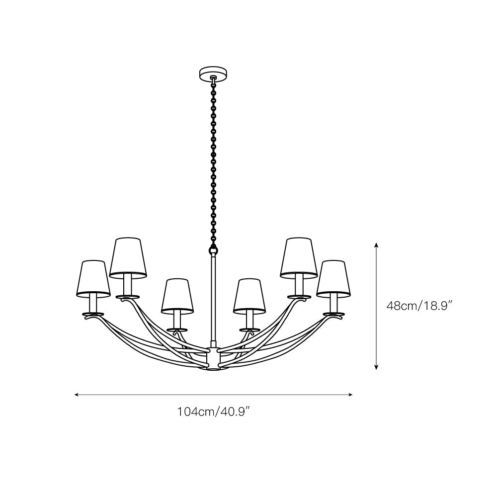Ulfuvyd Modern Minimalist Fabric Metal Chandelier - Lamp Copper