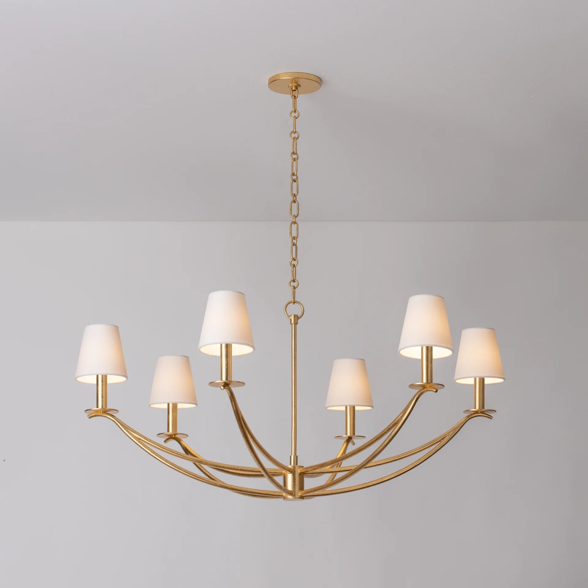 Ulfuvyd Modern Minimalist Fabric Metal Chandelier - Lamp Copper