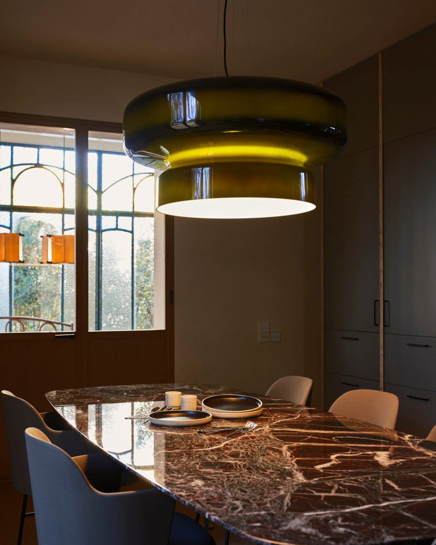 Xenuvyj Modern Minimalist Metal Glass Pendant Lamp - Lamp Copper