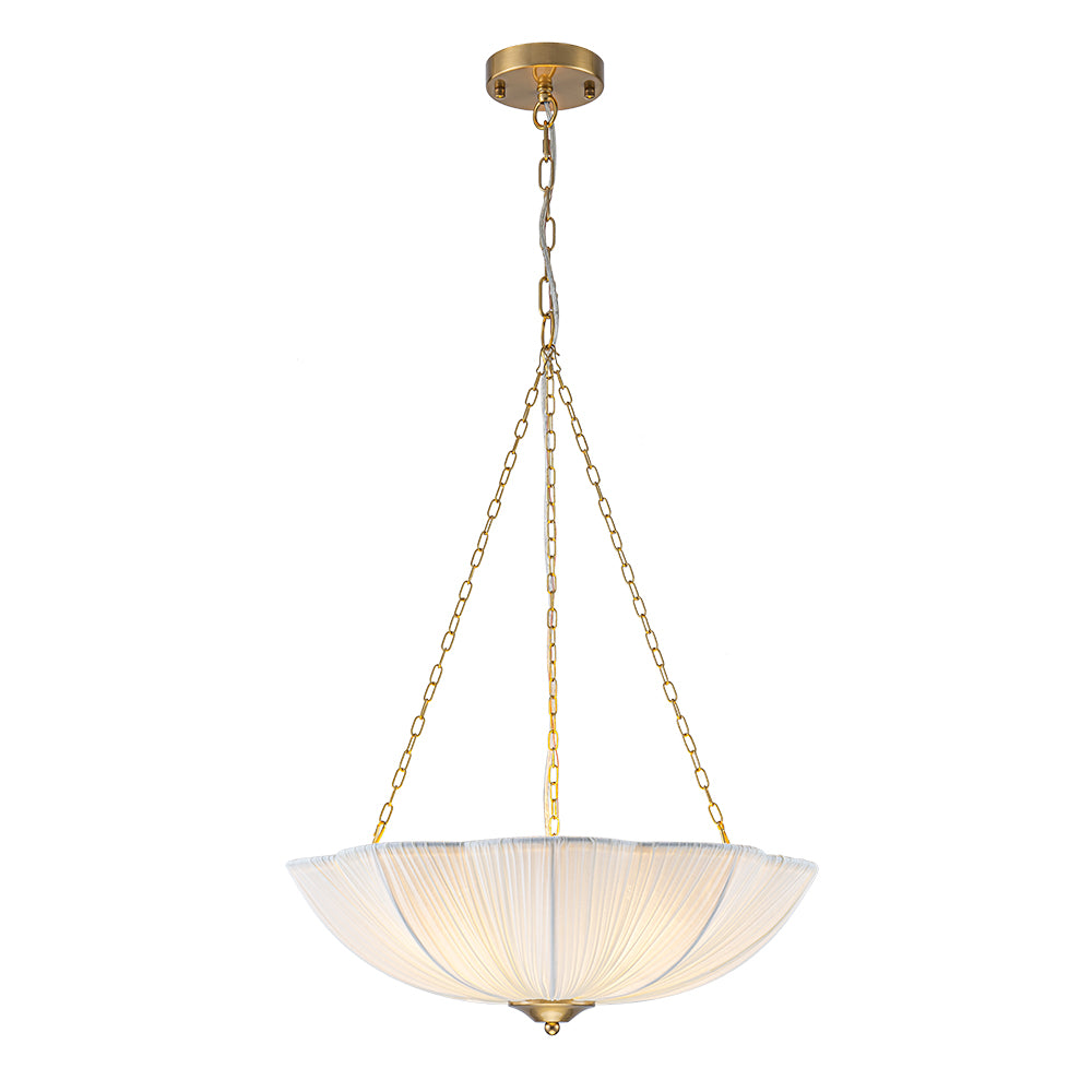 Vatnuvux Boho Pleated Flower White Fabric Pendant Light