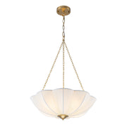 Vatnuvux Boho Pleated Flower White Fabric Pendant Light
