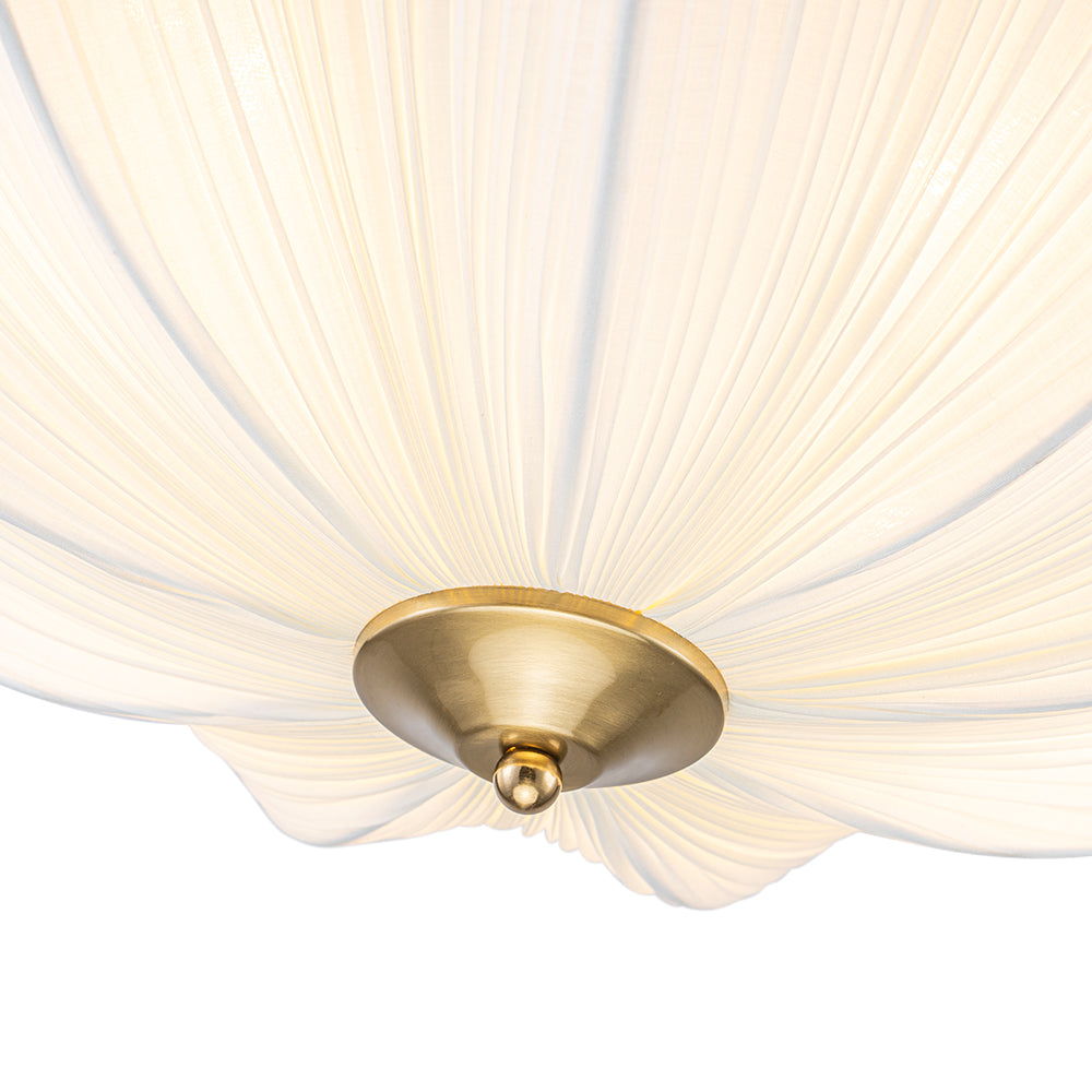 Vatnuvux Boho Pleated Flower White Fabric Pendant Light