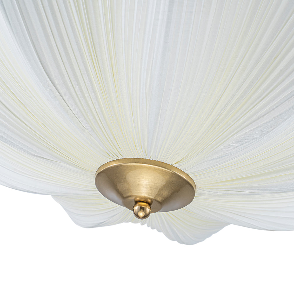 Vatnuvux Boho Pleated Flower White Fabric Pendant Light