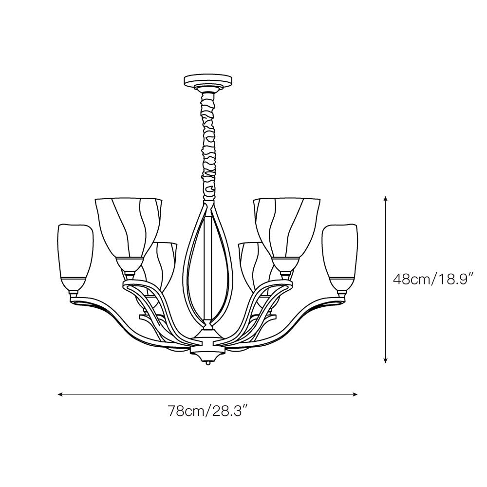 Dvaluvyj Postmodern Luxury Brass Metal Glass Chandelier - Lamp Copper