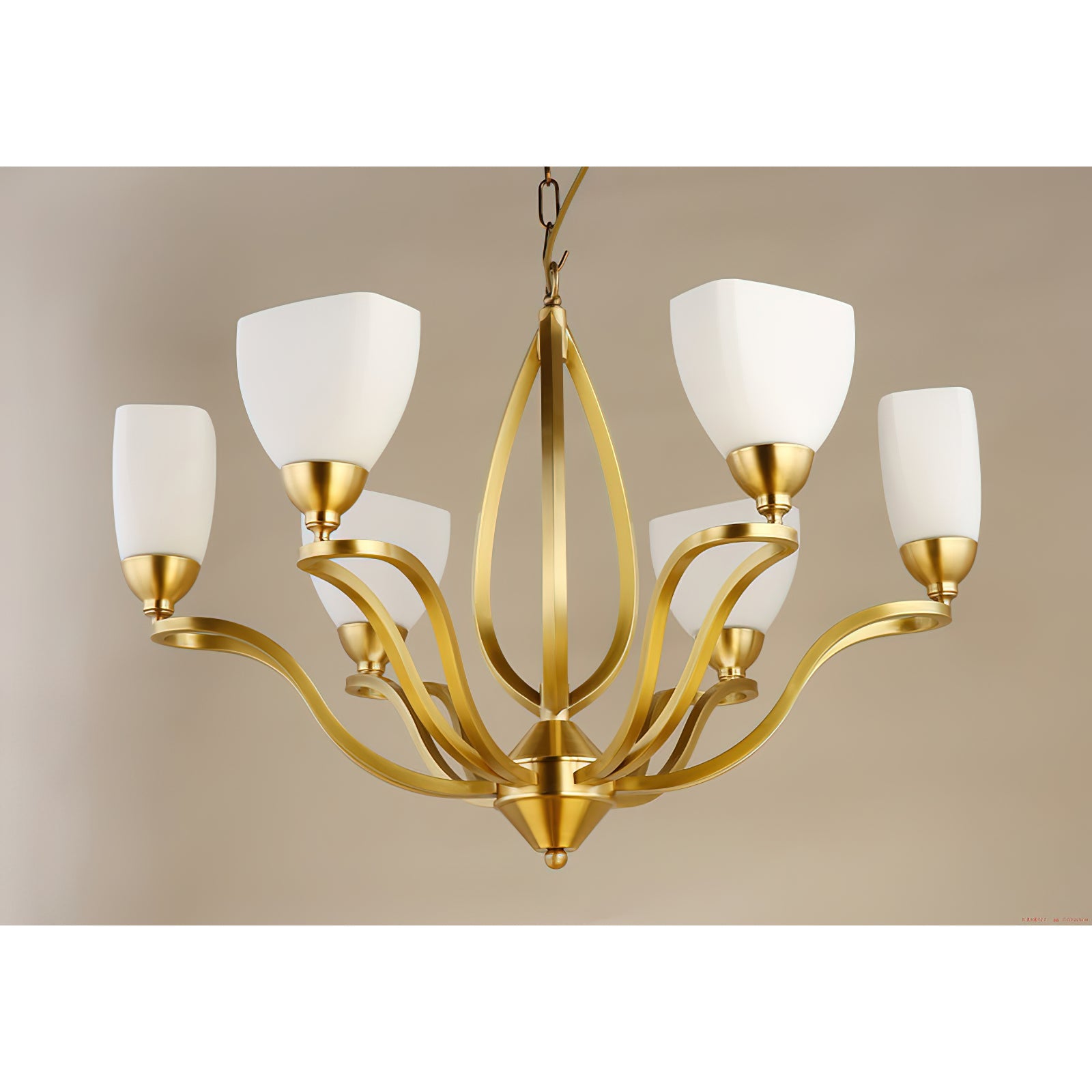 Dvaluvyj Postmodern Luxury Brass Metal Glass Chandelier - Lamp Copper