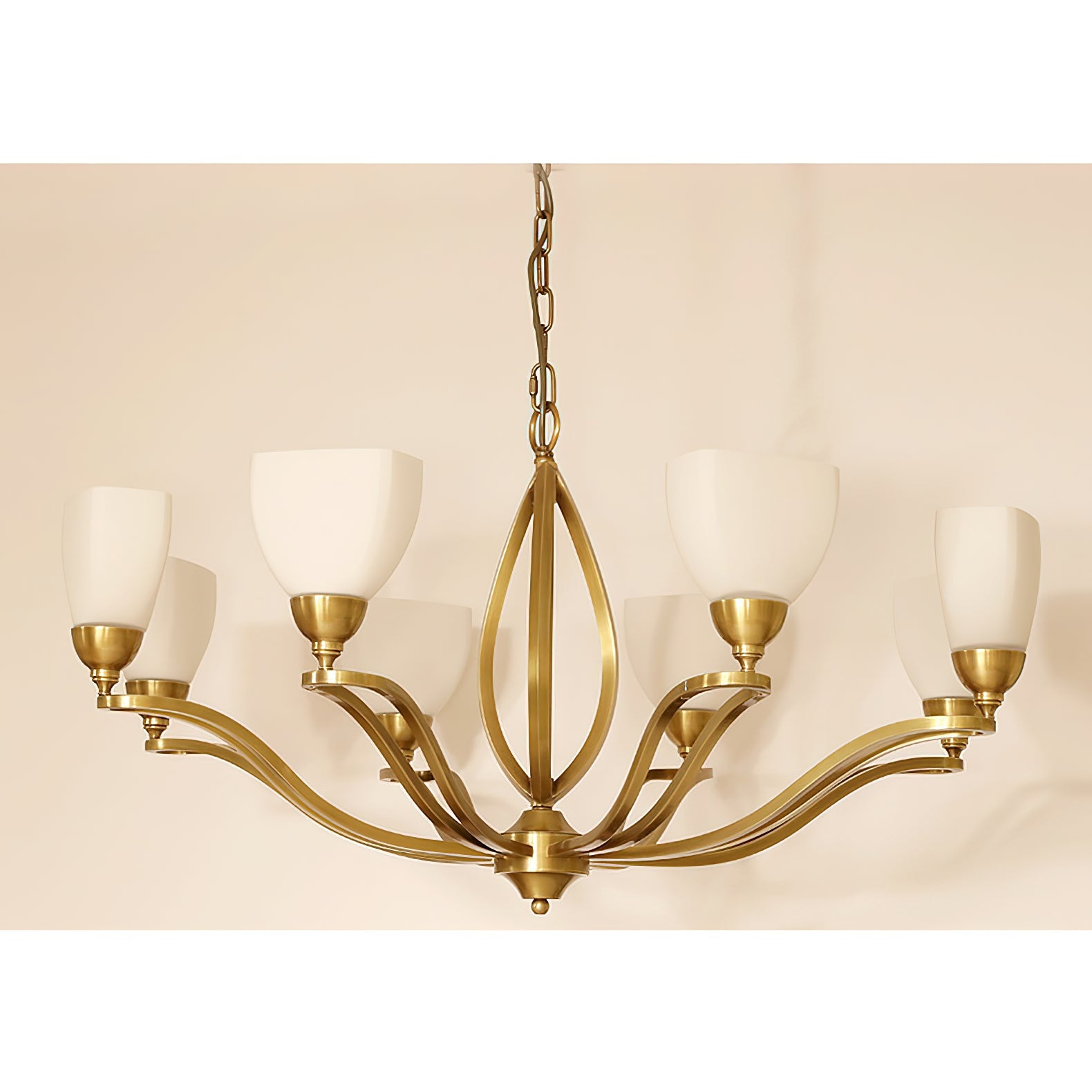 Dvaluvyj Postmodern Luxury Brass Metal Glass Chandelier - Lamp Copper